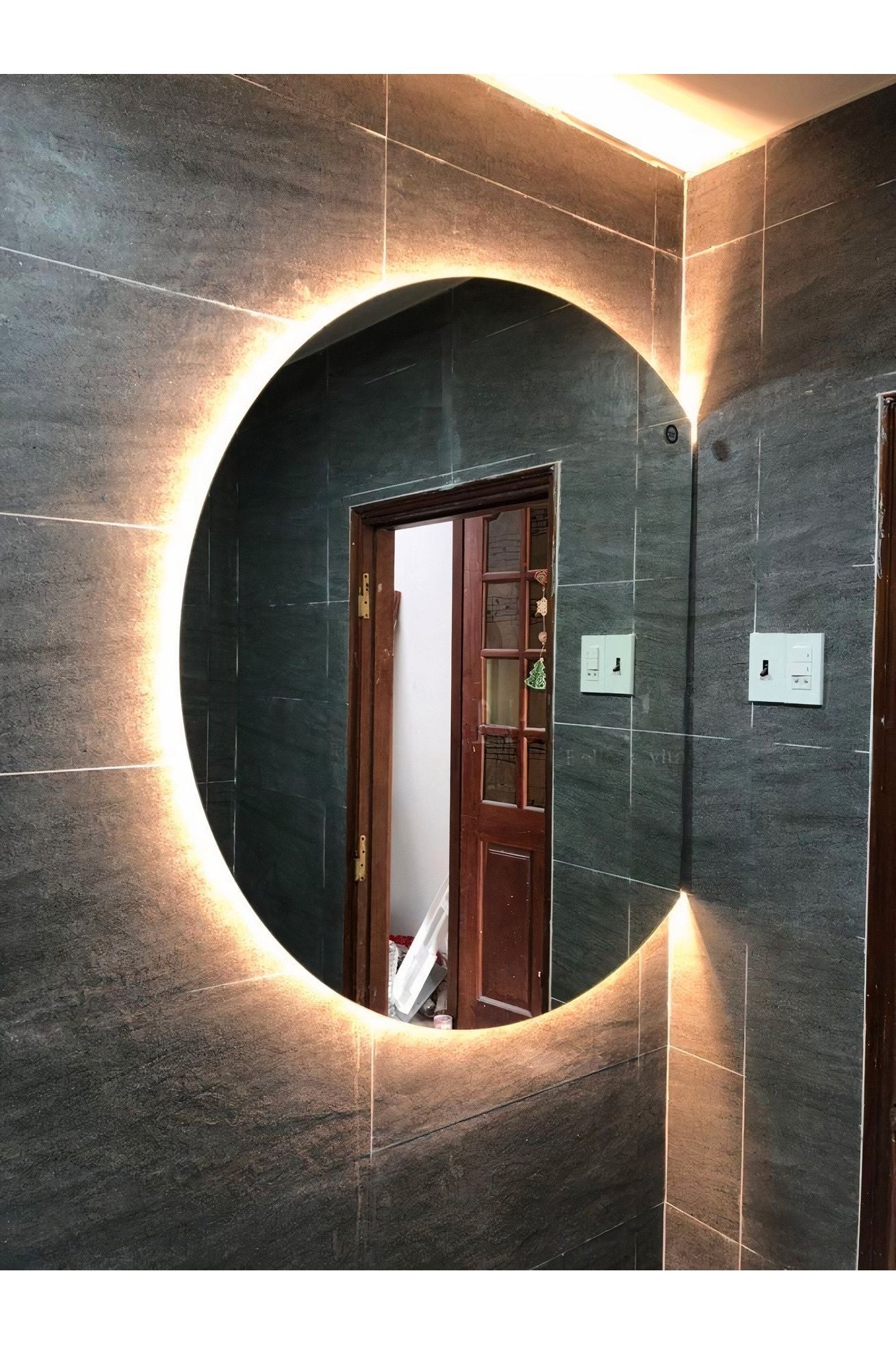 Nova Style : Miroir Demi Cercle de salle de bain avec LED