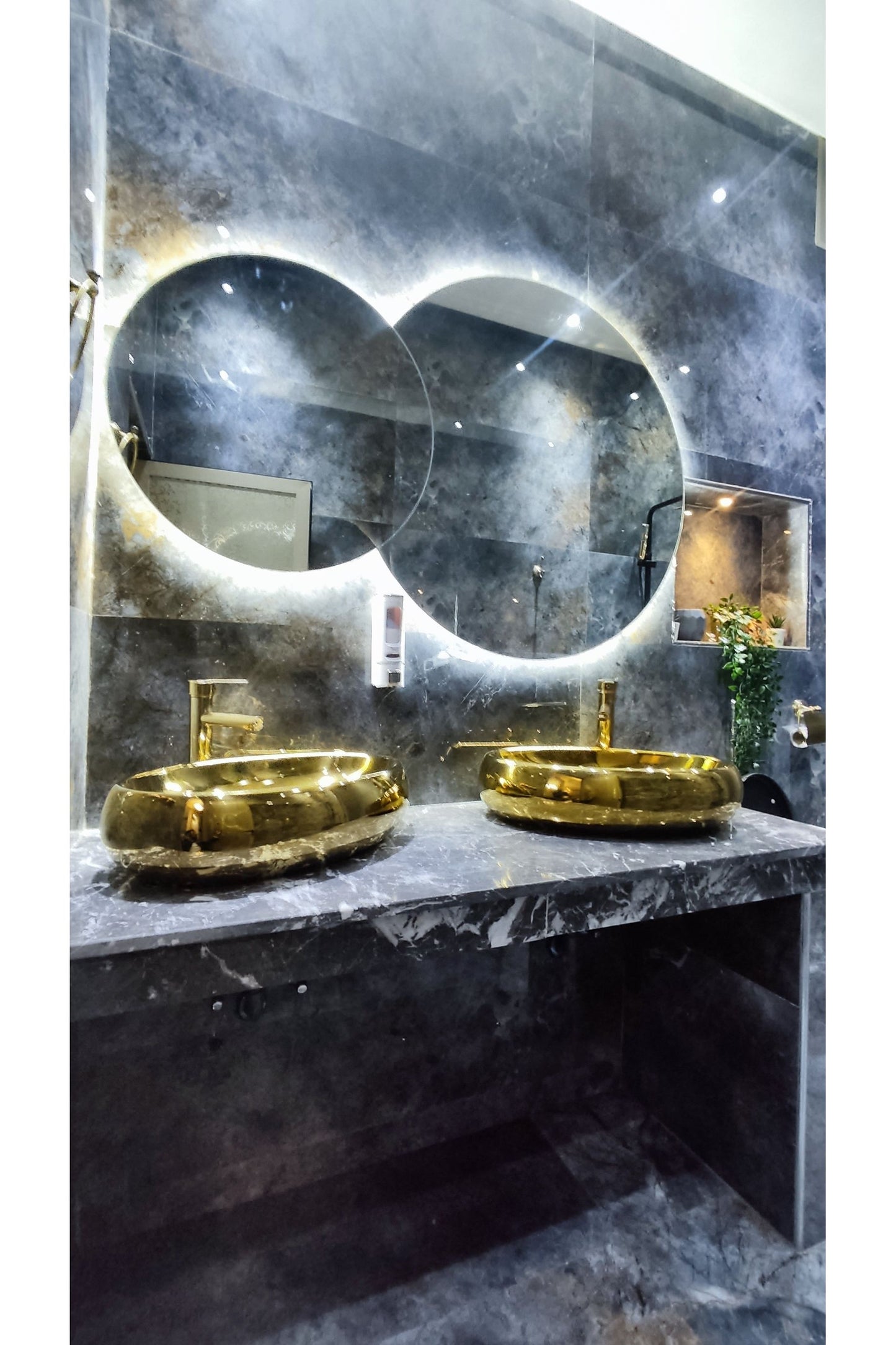 Nova Style : Miroir double cercle de salle de bain avec LED