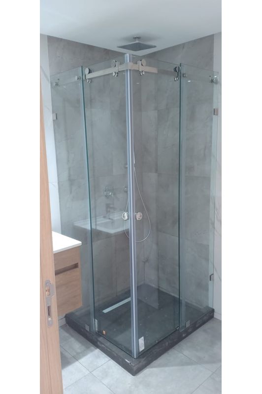 Douche Italienne en L verre trempé Douche italienne en verre trempé