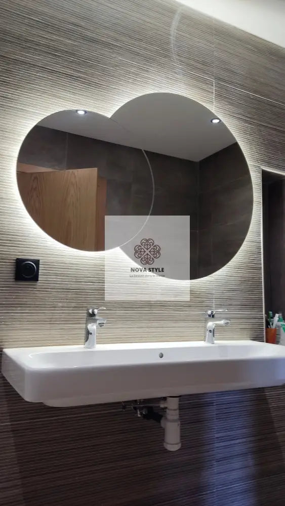 Nova Style : Miroir double cercle de salle de bain avec LED