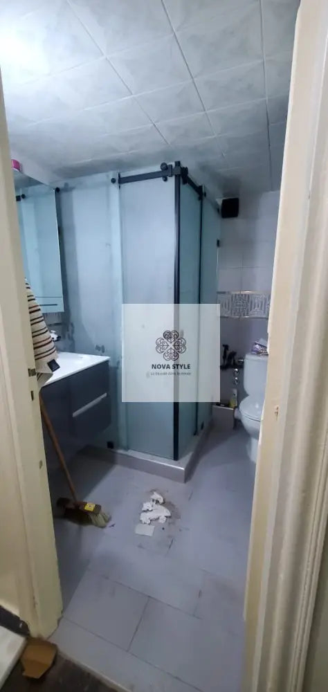 Douche Italienne en L verre trempé Douche italienne en verre trempé