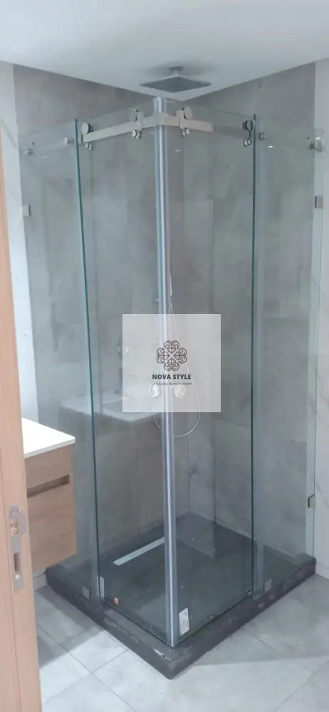Douche Italienne en L verre trempé Douche italienne en verre trempé