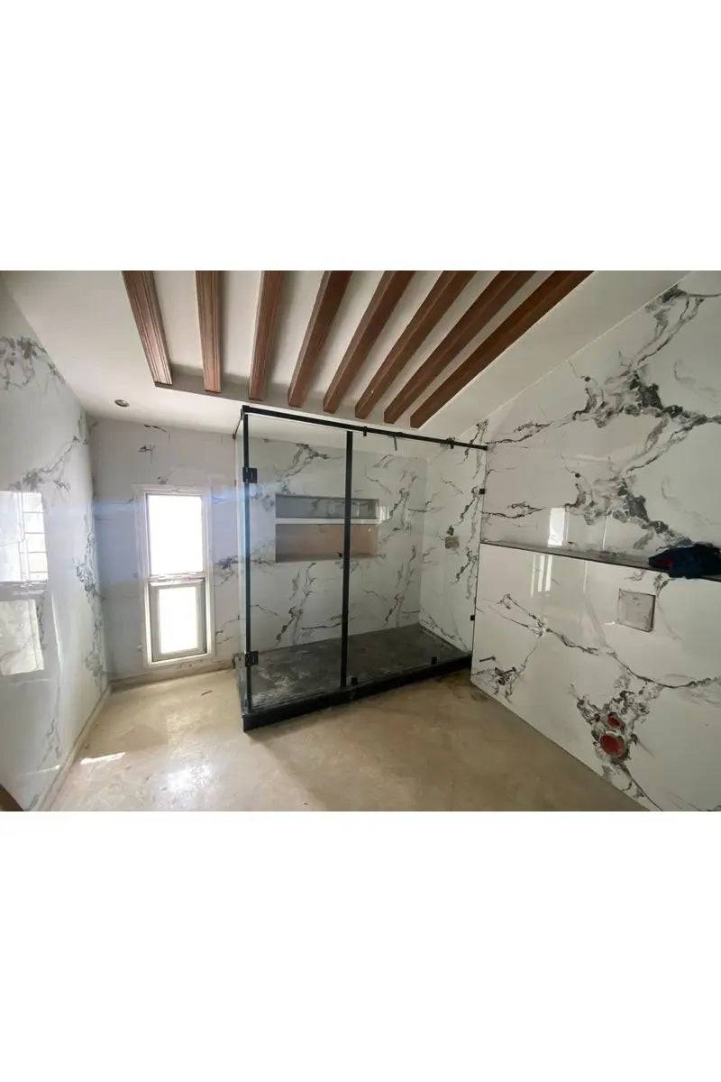 devis douche italienne en verre trempé TYPE L: Personnalisez votre douche à l'italienne en forme L