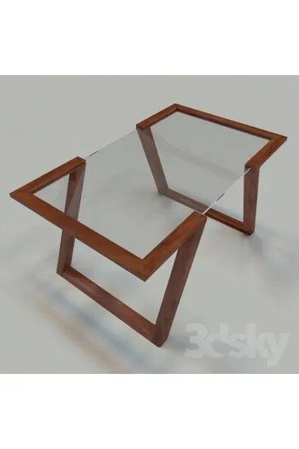 Table de Séjour en Bois de Hêtre et Verre Trempé