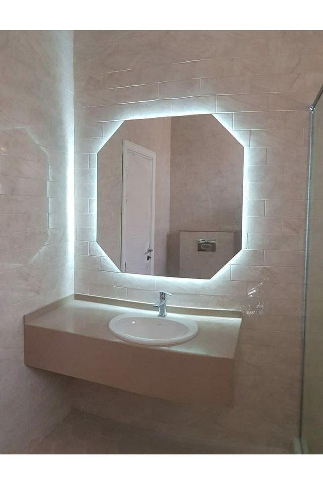 Nova Style : Miroir OCTAGONAL de salle de bain avec LED