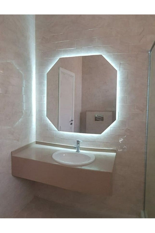 Nova Style : Miroir OCTAGONAL de salle de bain avec LED