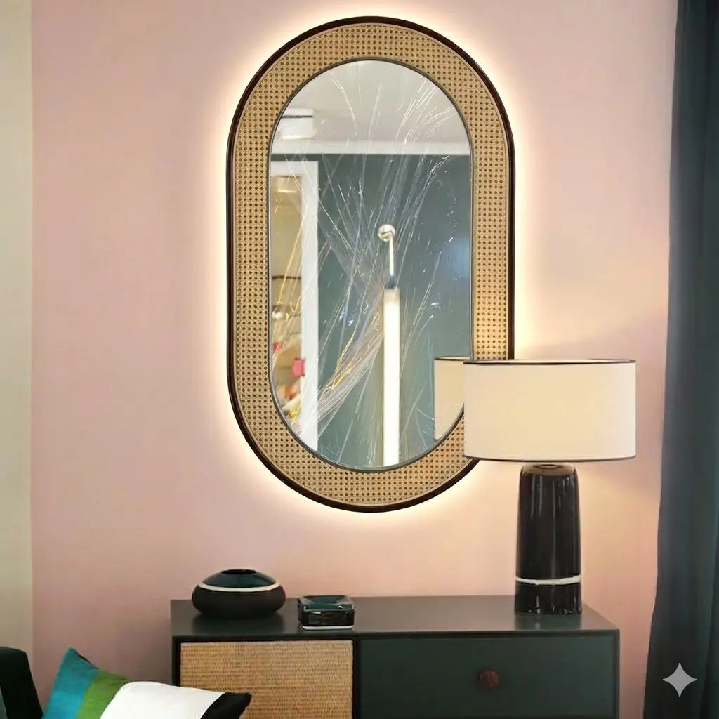 Miroir ROTIN LED - Salon & Entrée NovaStyle