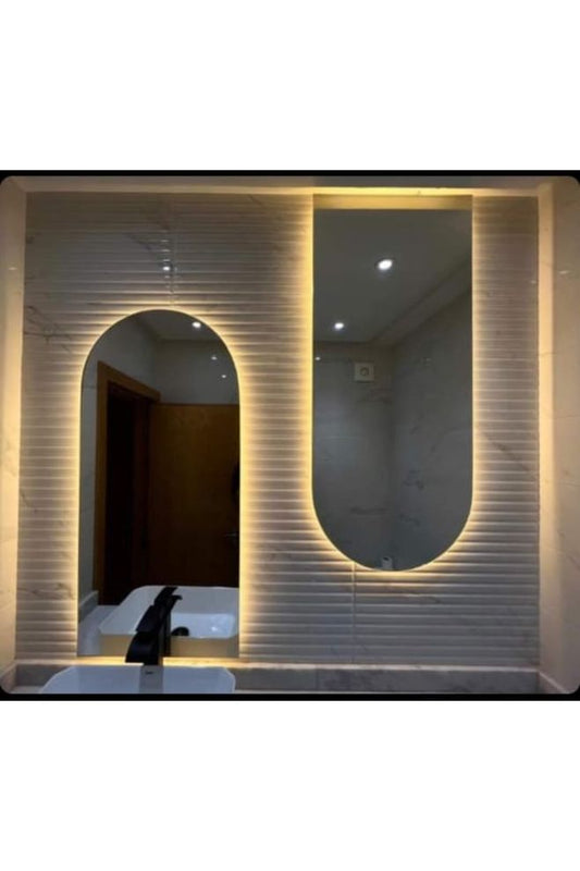 Nova Style : Miroir ANFA HALF de salle de bain avec LED