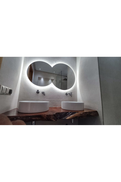 Nova Style : Miroir double cercle de salle de bain avec LED