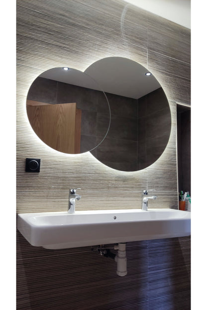 Nova Style : Miroir double cercle de salle de bain avec LED