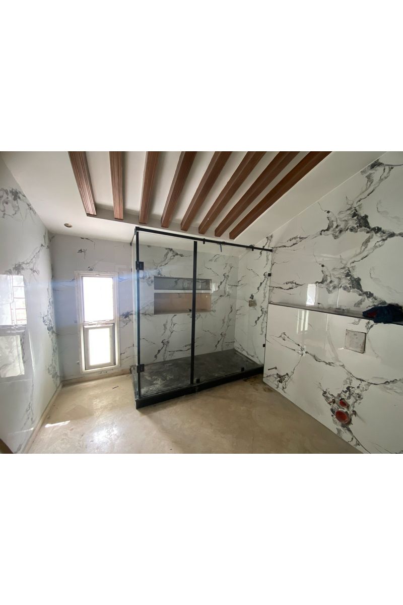 Douche Italienne en L verre trempé Douche italienne en verre trempé