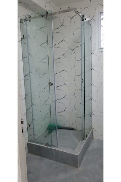 Douche Italienne en L verre trempé Douche italienne en verre trempé