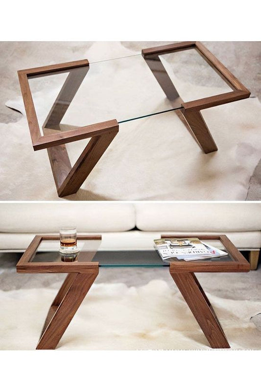 Table De Séjour En Bois Hêtre Et Verre Trempé Séjour Bois Verre