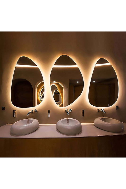 Nova Style : Deux Miroirs TRIPLES de salle de bain avec LED