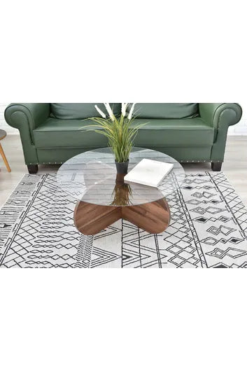 Table De Séjour En Bois Mdf Et Verre Trempé Séjour Bois Verre