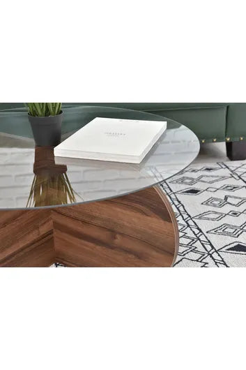 Table De Séjour En Bois Mdf Et Verre Trempé Séjour Bois Verre
