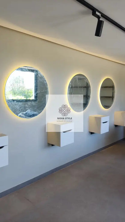Nova Style : Miroir ÉCLIPSE Rond de salle de bain avec LED