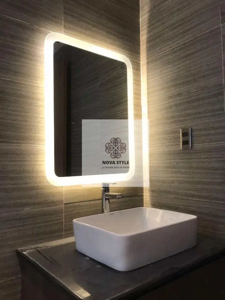 Nova Style : Miroir Lightning réctangulaire de salle de bain avec LED