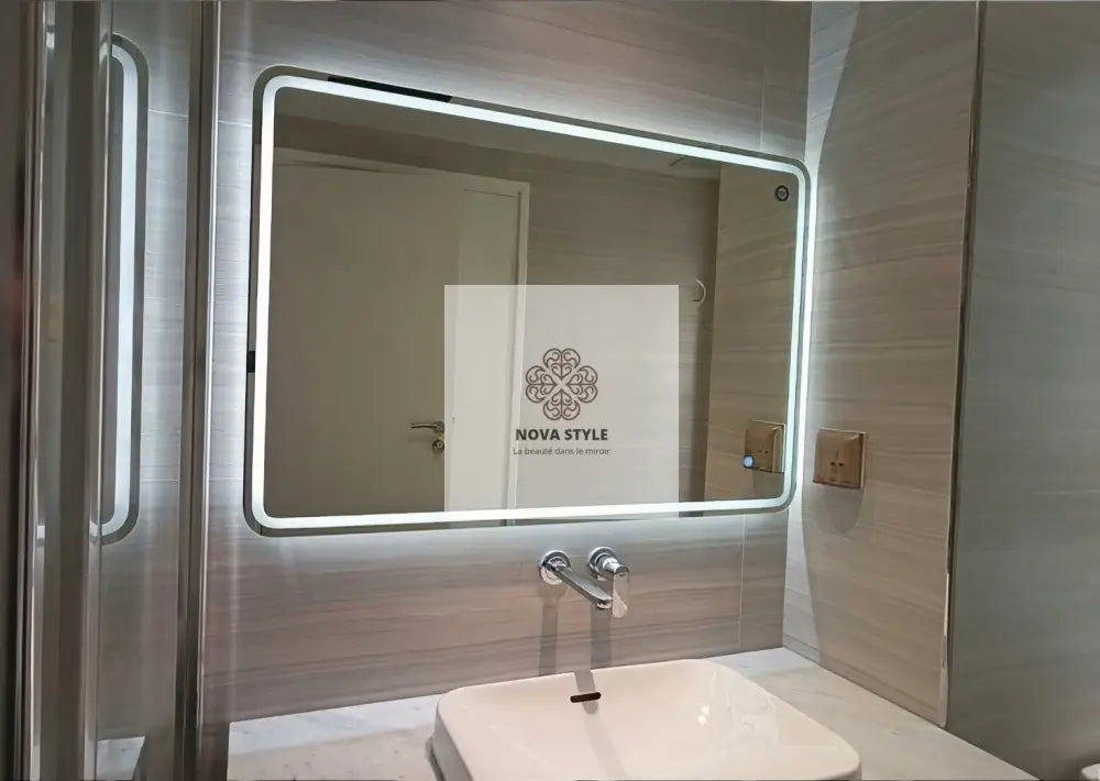 Nova Style : Miroir RECTANGULAIRE Bright de salle de bain avec LED