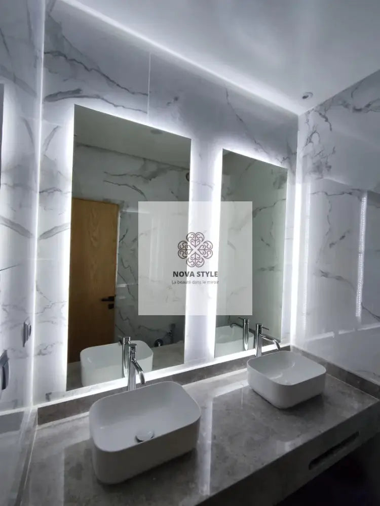 Nova Style : Miroir RECTANGULAIRE de salle de bain avec LED