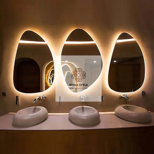 Nova Style : Deux Miroirs TRIPLES de salle de bain avec LED